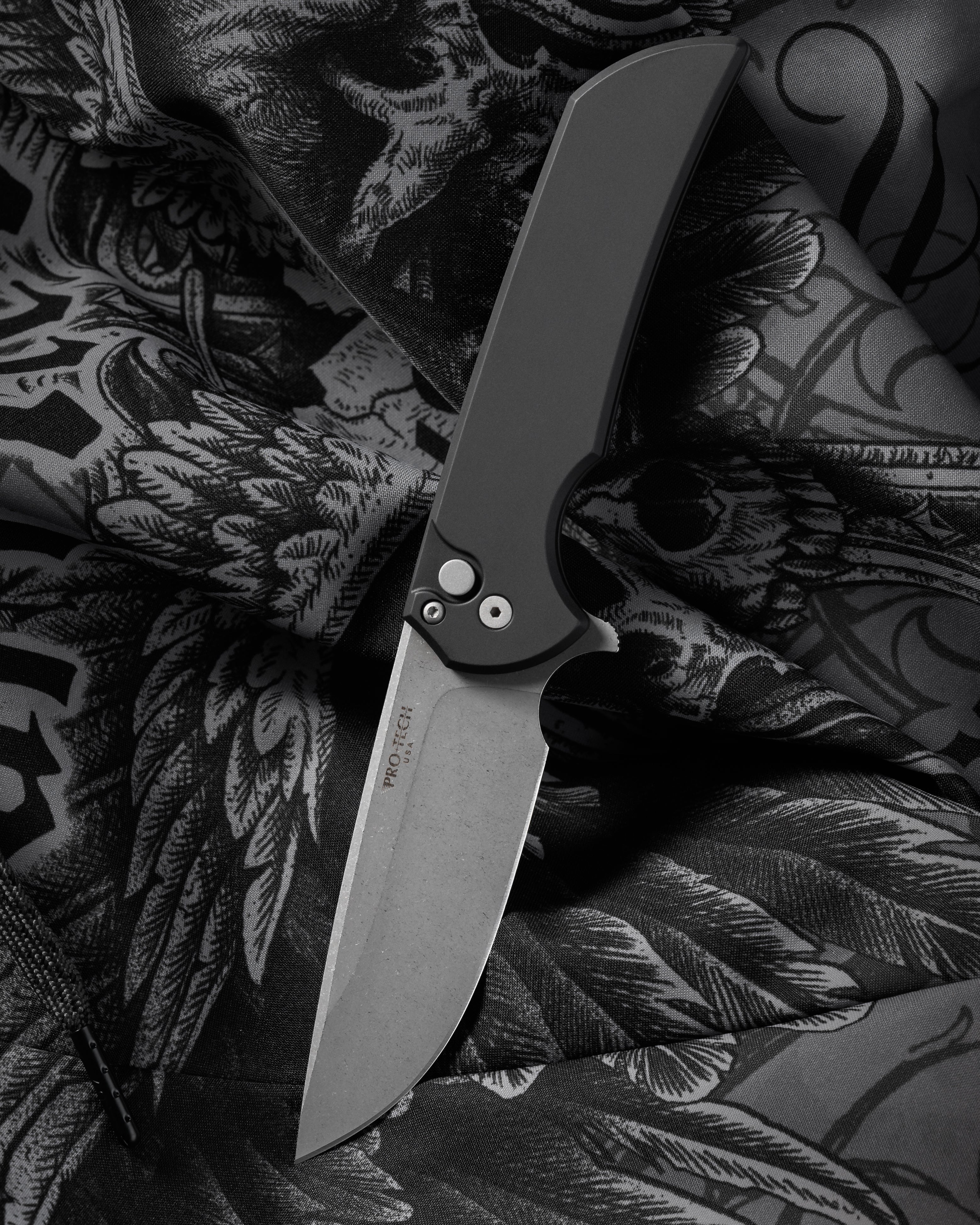 Pro-Tech-Pro-Tech Mordax (MX101.AW.20CV) - Black Handle - Acid Wash 20-CV Blade - Blasted Hardware-1-Urban Cutlery