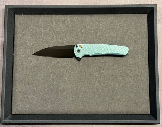 Pro-Tech-Pro-Tech NYCKS Special Malibu Ltd. Wharncliffe - Teal Dragon Scale Handle - Black Pearl Button - Black Magnacut Blade /75 - Brand New-1-Urban Cutlery