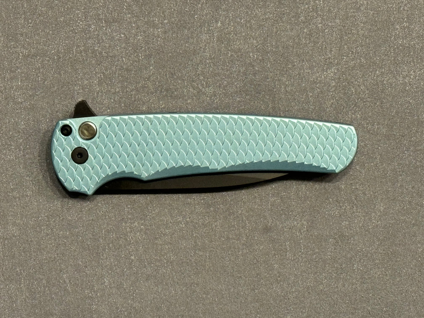 Pro-Tech-Pro-Tech NYCKS Special Malibu Ltd. Wharncliffe - Teal Dragon Scale Handle - Black Pearl Button - Black Magnacut Blade /75 - Brand New-5-Urban Cutlery