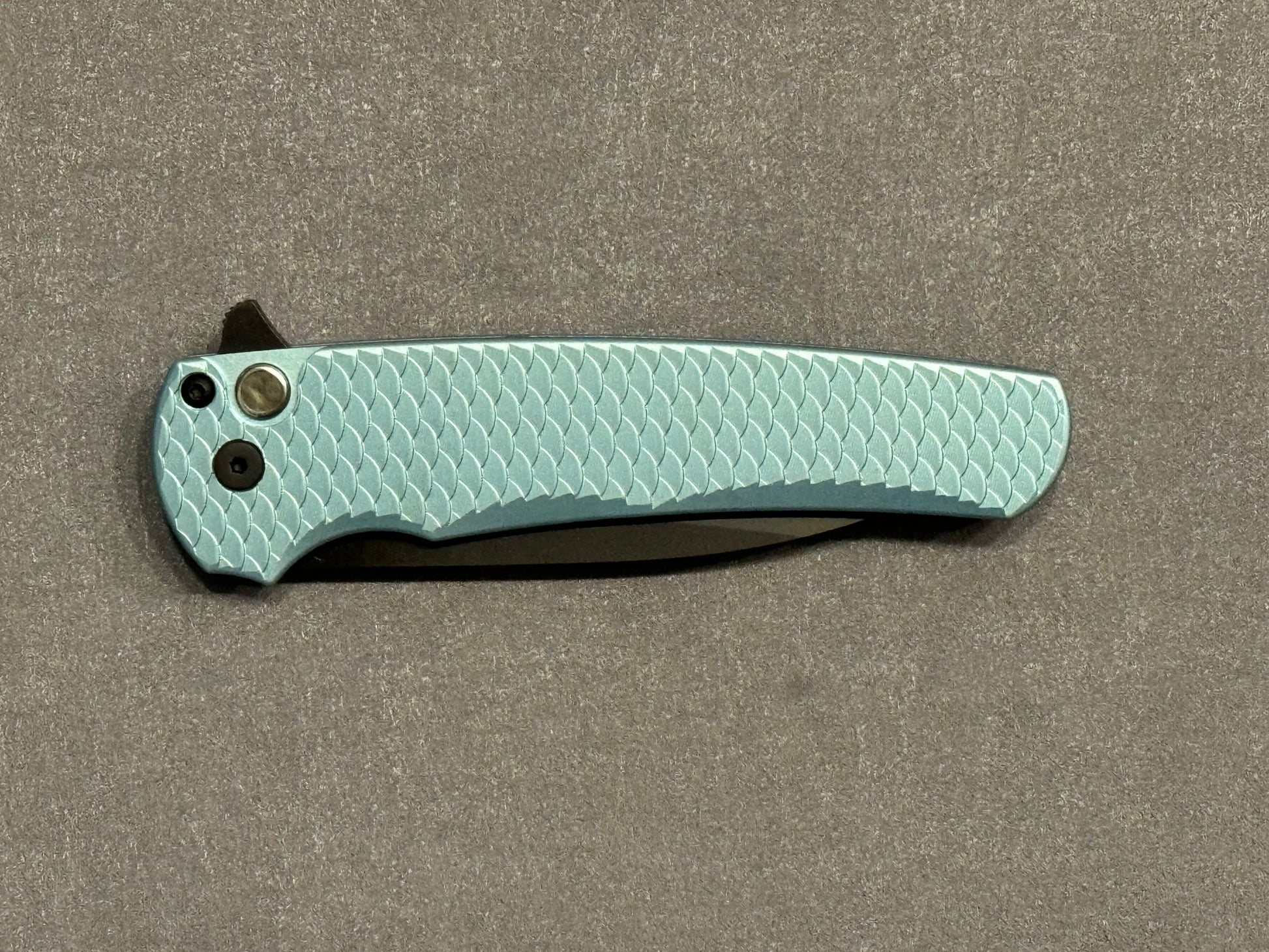 Pro-Tech-Pro-Tech NYCKS Special Malibu Ltd. Wharncliffe - Teal Dragon Scale Handle - Black Pearl Button - Black Magnacut Blade /75 - Brand New-5-Urban Cutlery