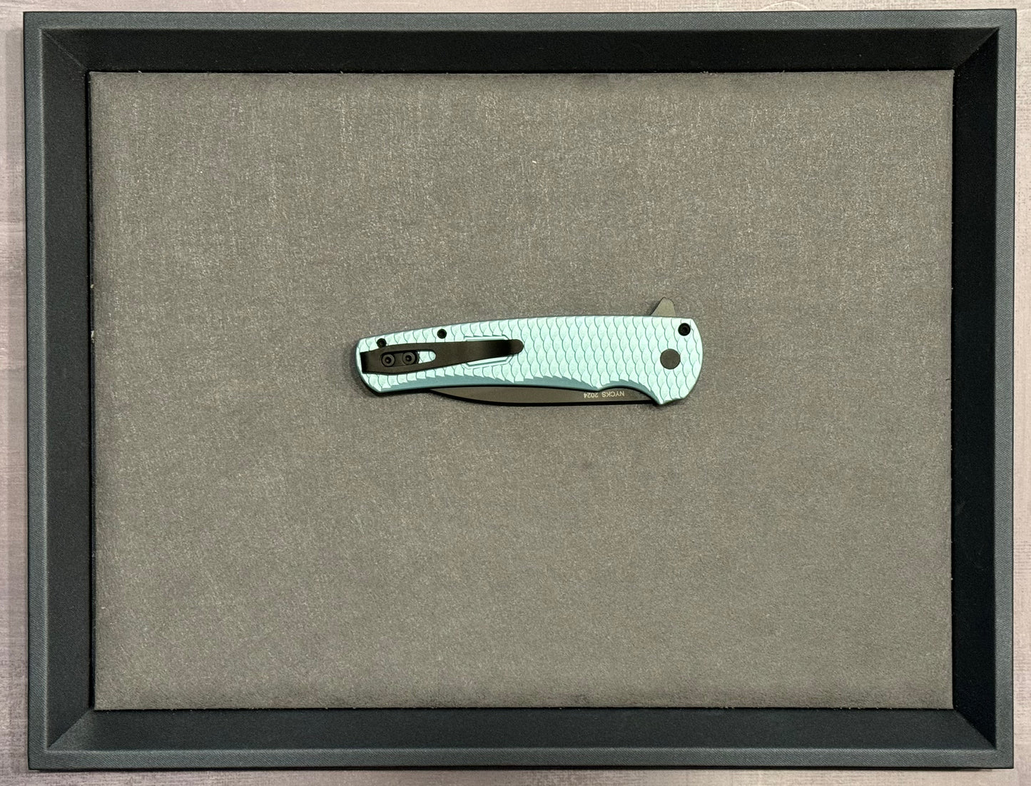 Pro-Tech-Pro-Tech NYCKS Special Malibu Ltd. Wharncliffe - Teal Dragon Scale Handle - Black Pearl Button - Black Magnacut Blade /75 - Brand New-6-Urban Cutlery