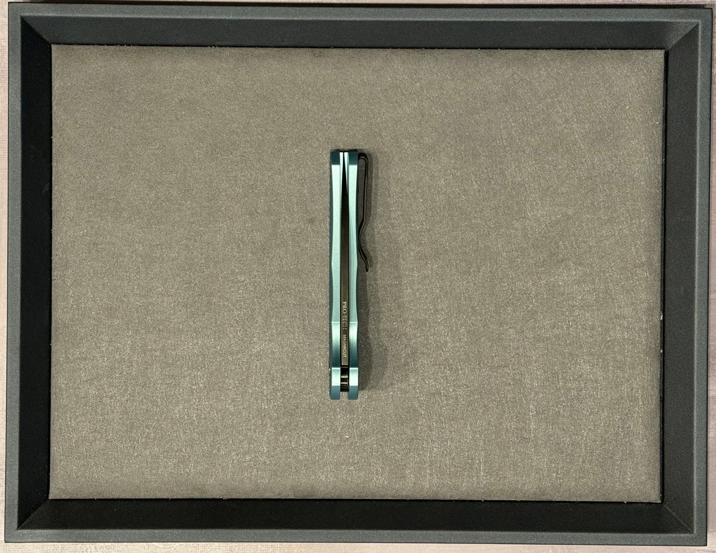 Pro-Tech-Pro-Tech NYCKS Special Malibu Ltd. Wharncliffe - Teal Dragon Scale Handle - Black Pearl Button - Black Magnacut Blade /75 - Brand New-7-Urban Cutlery