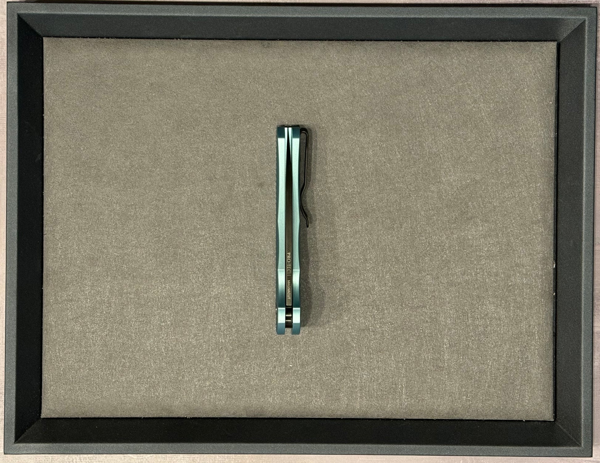 Pro-Tech-Pro-Tech NYCKS Special Malibu Ltd. Wharncliffe - Teal Dragon Scale Handle - Black Pearl Button - Black Magnacut Blade /75 - Brand New-7-Urban Cutlery