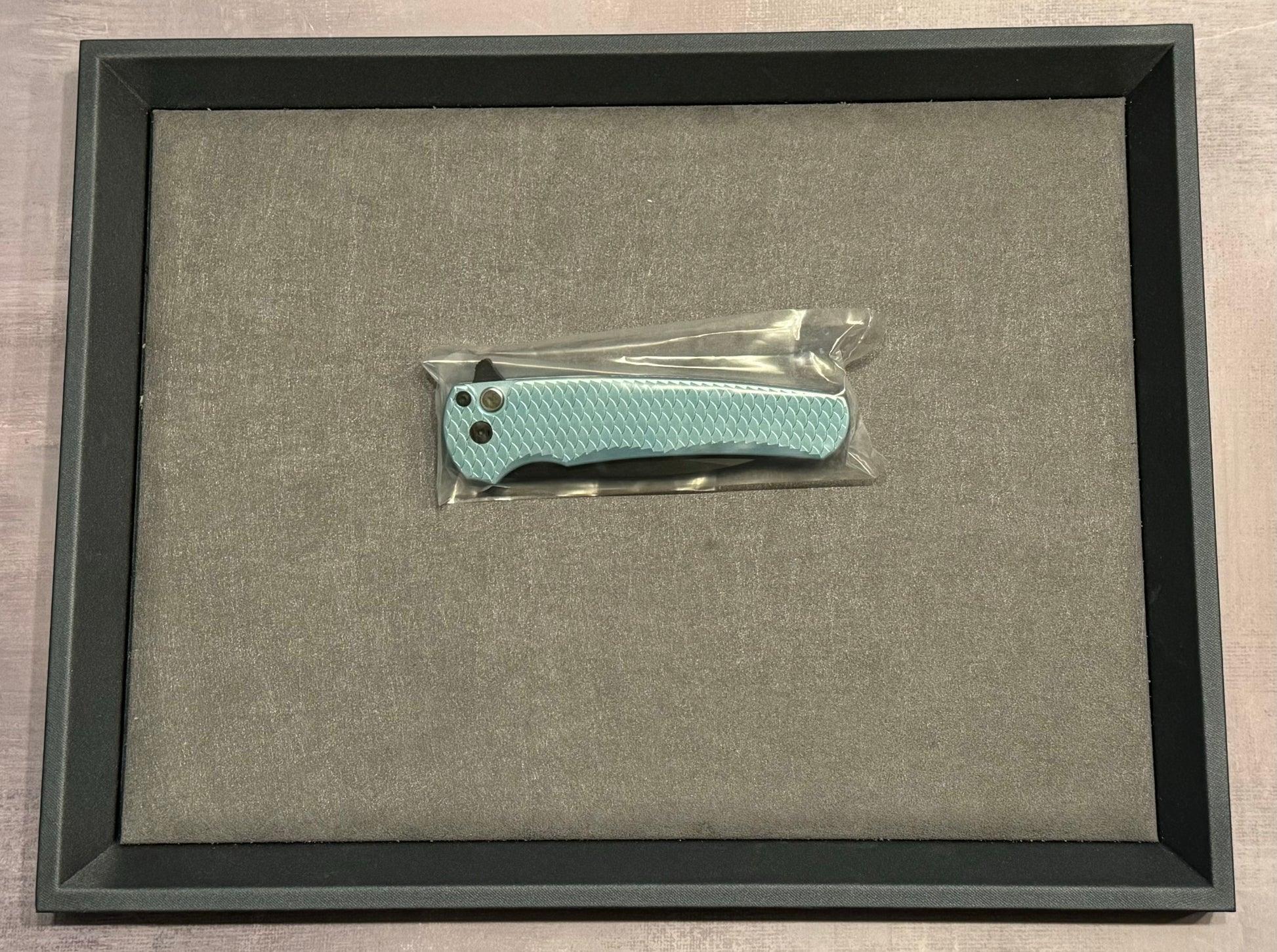 Pro-Tech-Pro-Tech NYCKS Special Malibu Ltd. Wharncliffe - Teal Dragon Scale Handle - Black Pearl Button - Black Magnacut Blade /75 - Brand New-8-Urban Cutlery