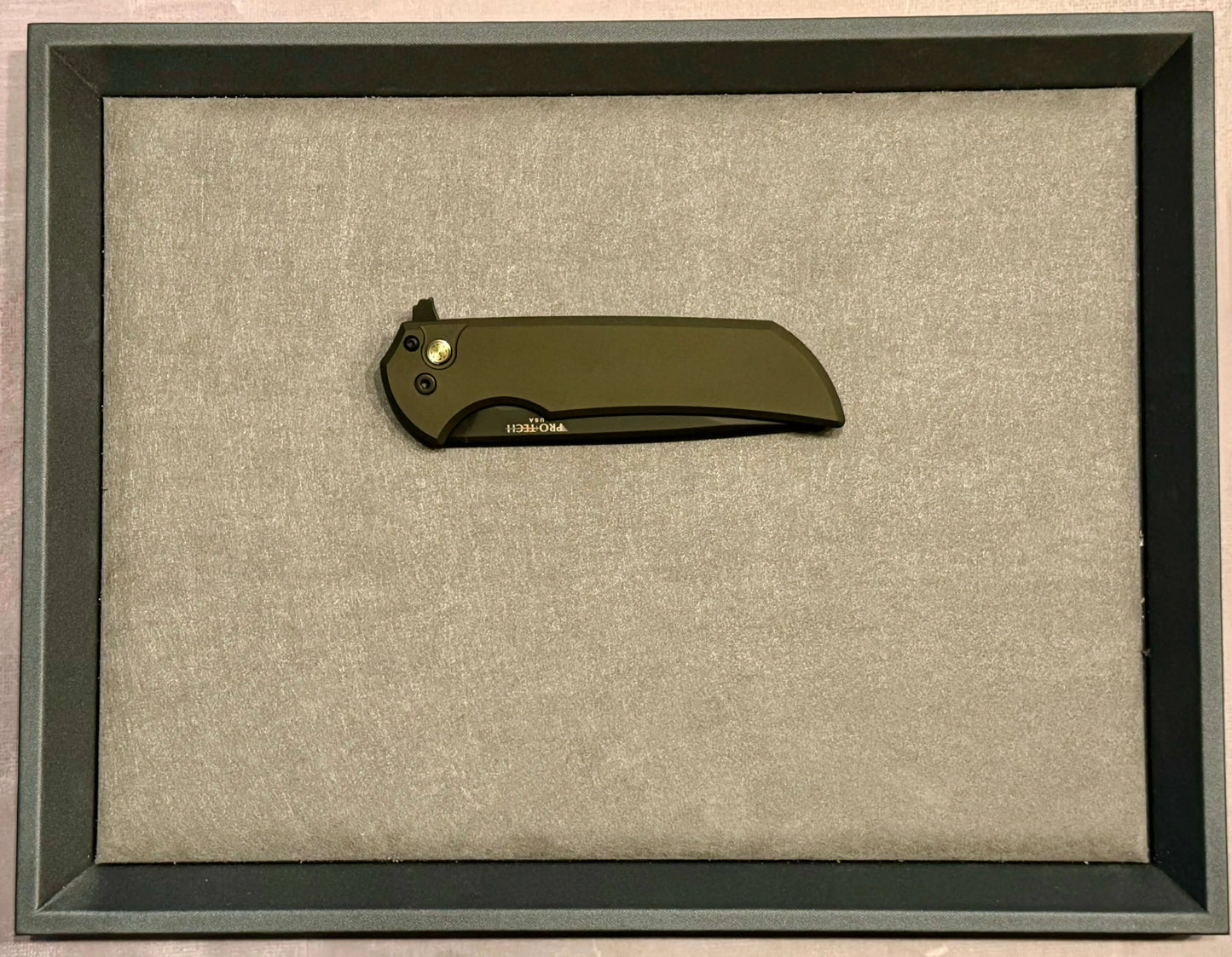 Pro-Tech-Pro-Tech NYCKS Special Mordax Wharncliffe - Green Handle - Mosaic Pin Push Button - DLC Black Magnacut Blade /25 - Brand New-5-Urban Cutlery