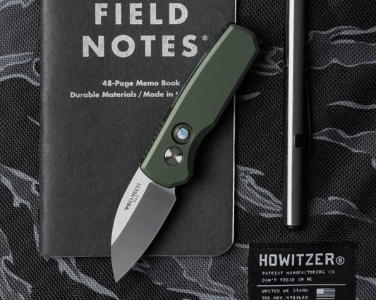 Pro-Tech-Pro-Tech R5300.LTD.Green Runt AUTO - Smooth Green Handle - Machine Satin MAGNACUT Wharncliffe Blade - Pearl Button - Satin Hardware-1-Urban Cutlery