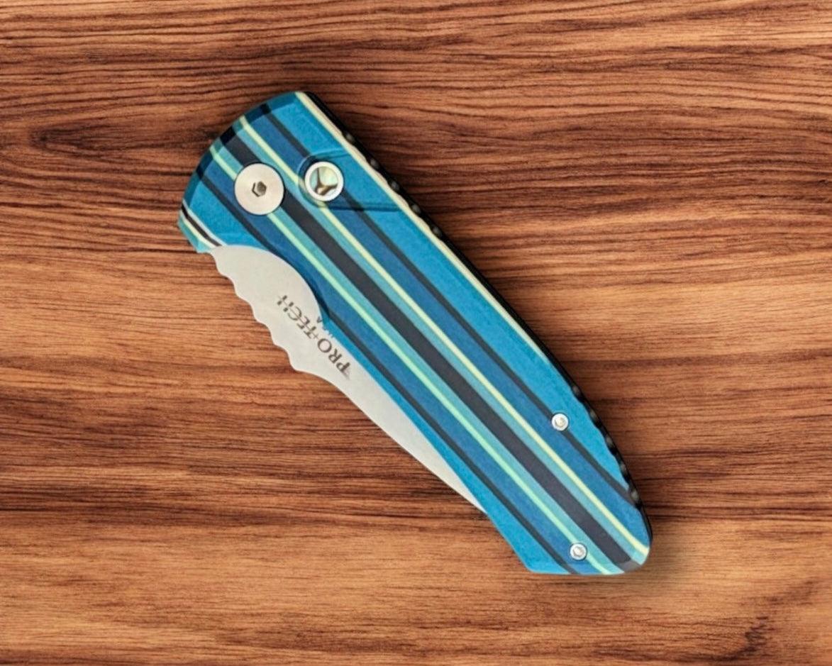 Pro-Tech-Pro-Tech SBR AUTO - Custom Unique Micarta Handle - s35vn Blade - Unique Button-4-Urban Cutlery