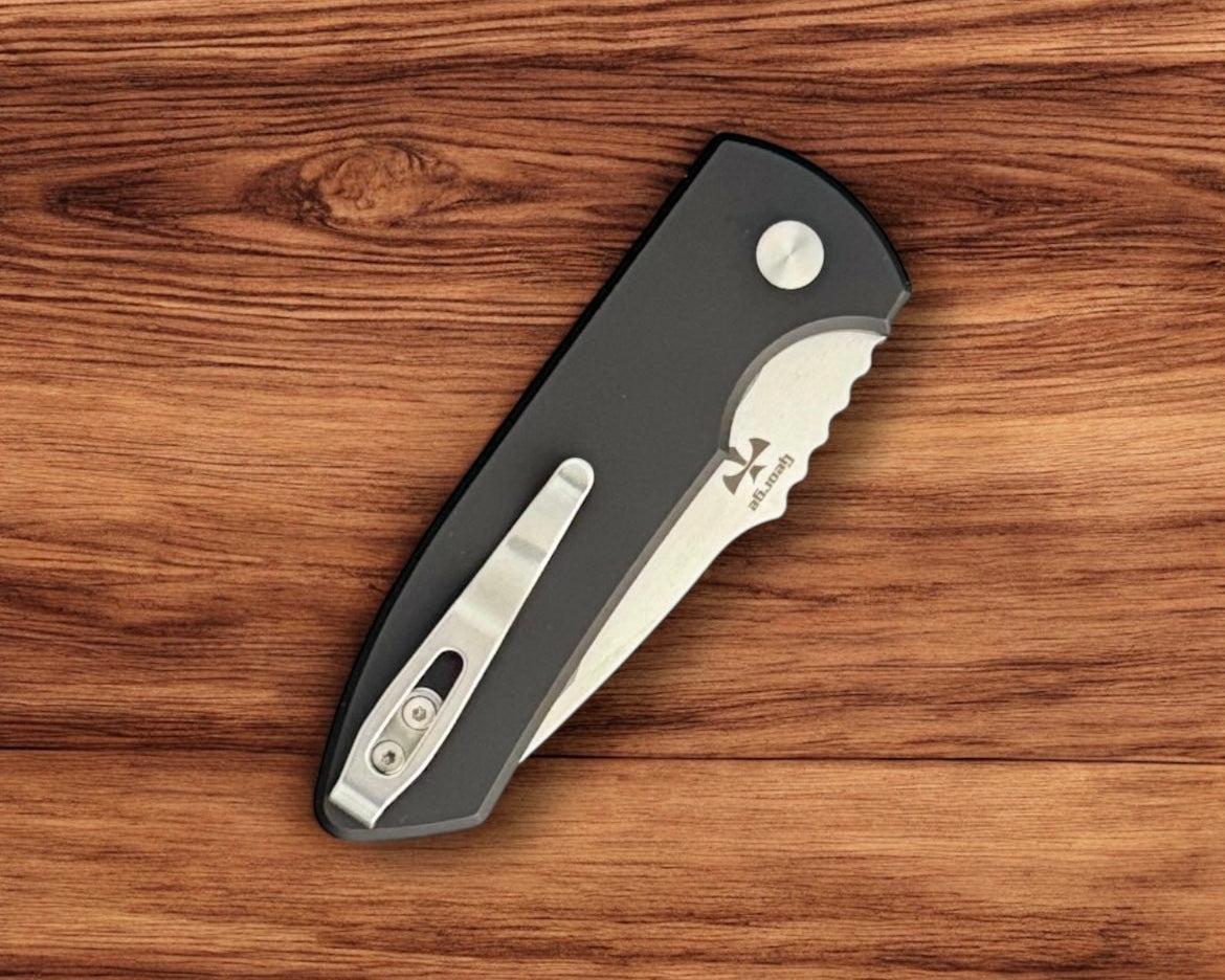 Pro-Tech-Pro-Tech SBR AUTO - Custom Unique Micarta Handle - s35vn Blade - Unique Button-5-Urban Cutlery