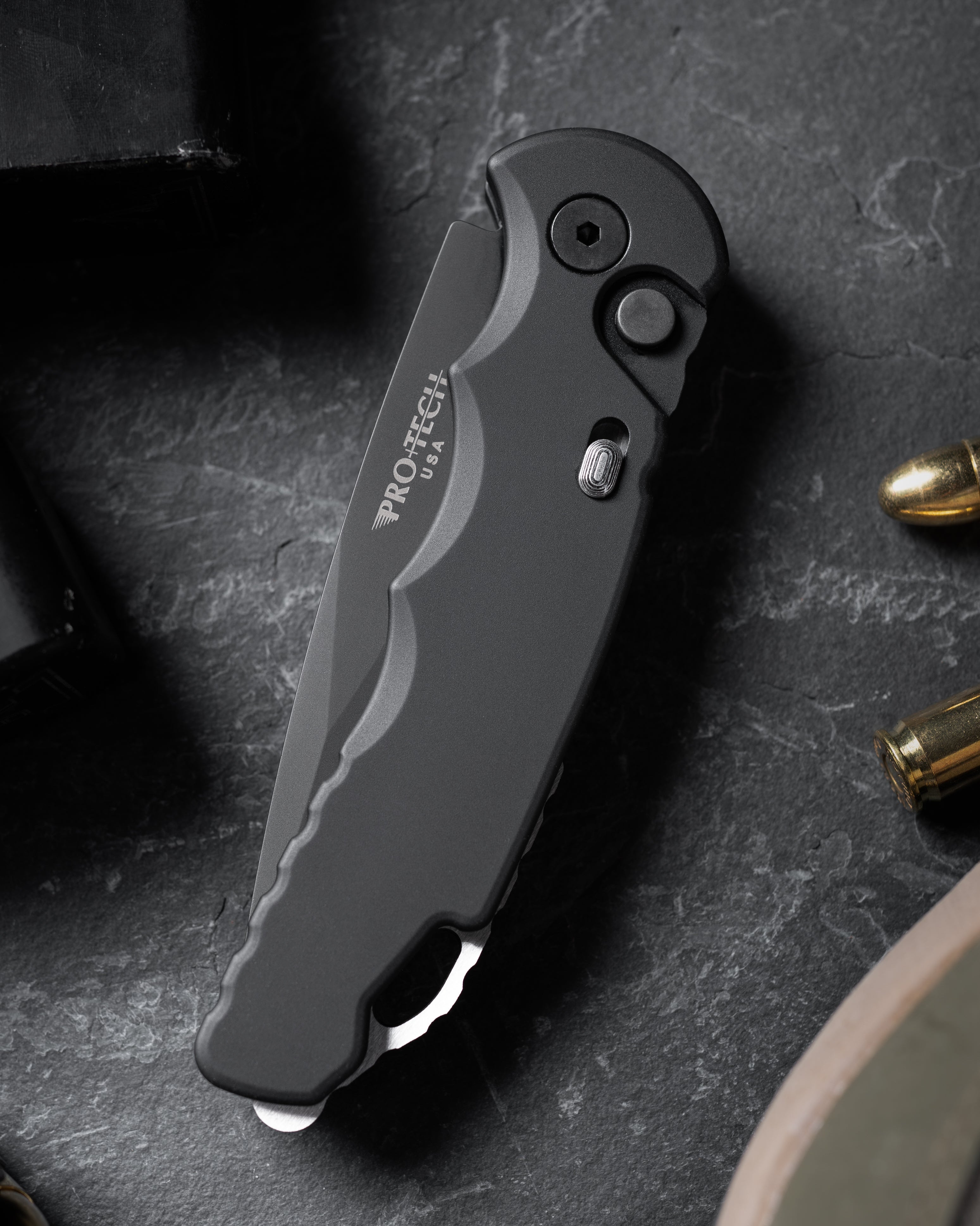 Pro-Tech-Pro-Tech T503 TR-5 AUTO - Black Handle - DLC Black S35VN Blade - Secondary Slide Safety-2-Urban Cutlery