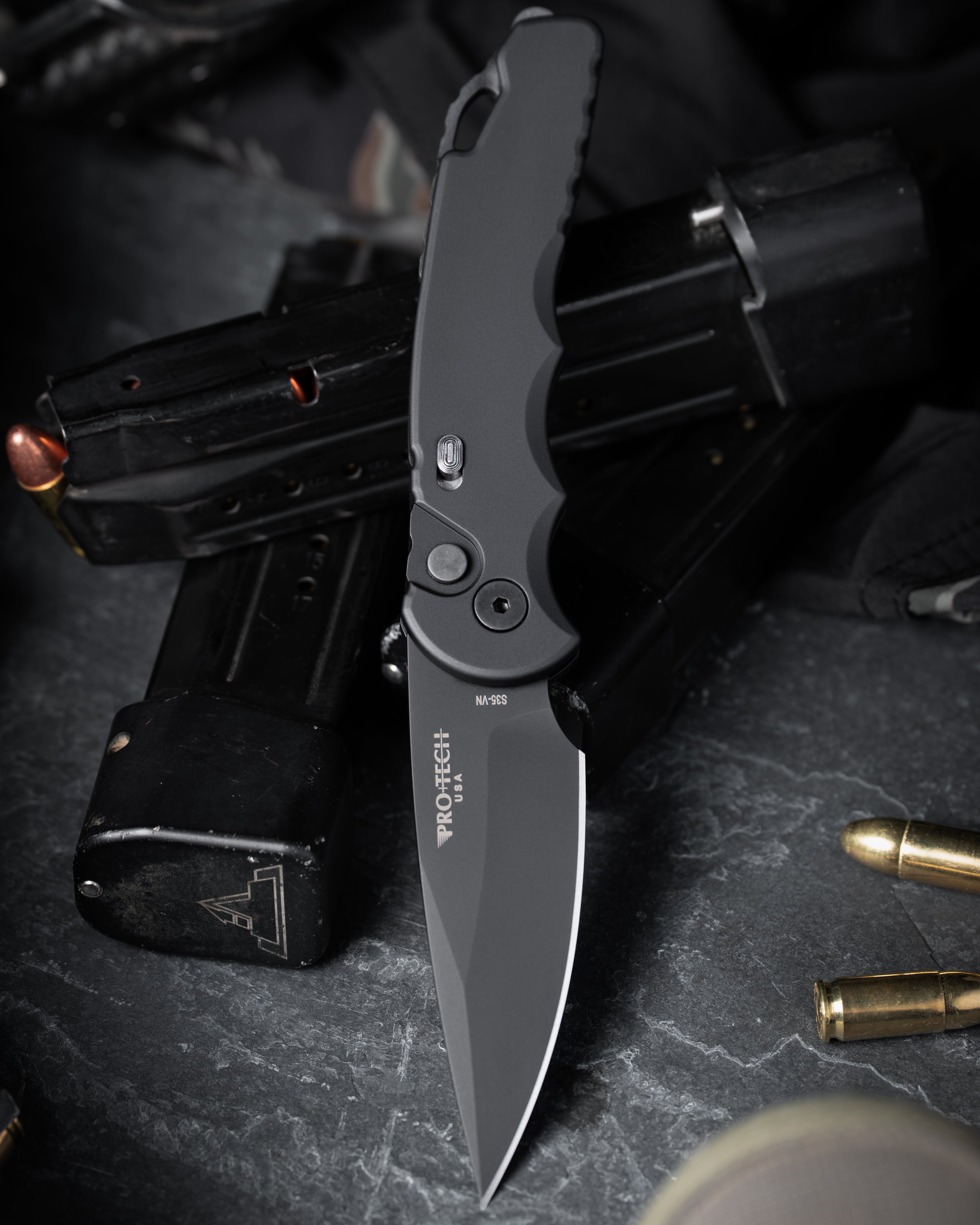 Pro-Tech-Pro-Tech T503 TR-5 AUTO - Black Handle - DLC Black S35VN Blade - Secondary Slide Safety-4-Urban Cutlery