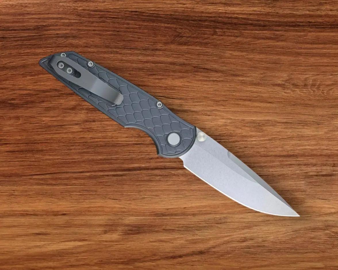 Pro-Tech-Pro-Tech TR-3 INTEGRITY Manual - REPTILE Textured Black Handle - Stonewash S35vn Blade - Wide Deep Carry Clip-3-Urban Cutlery