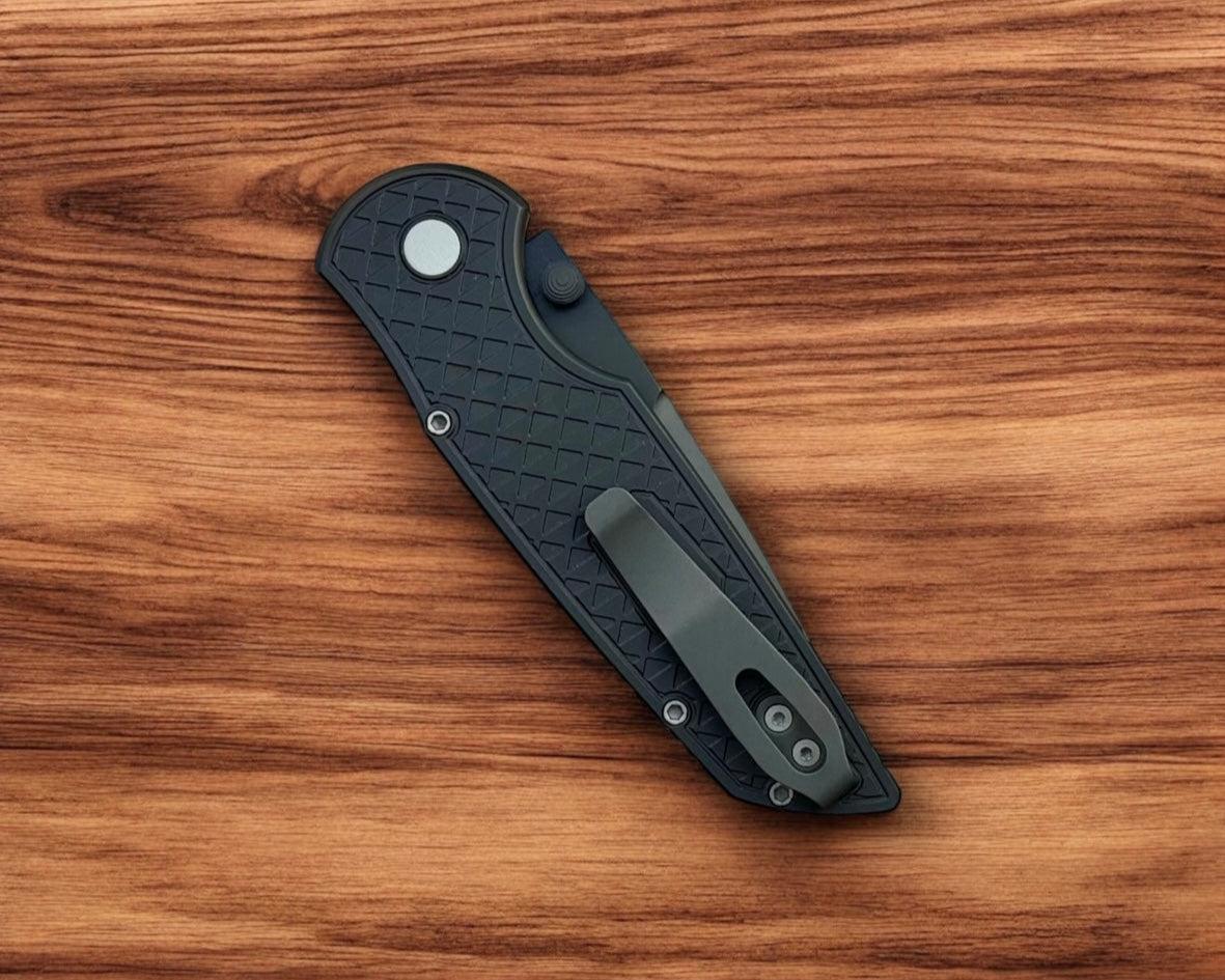 Pro-Tech-Pro-Tech TR-3 INTEGRITY Manual - Relic Textured Black Handle - DLC Black S35vn Blade - Black Wide Deep Carry Clip-5-Urban Cutlery