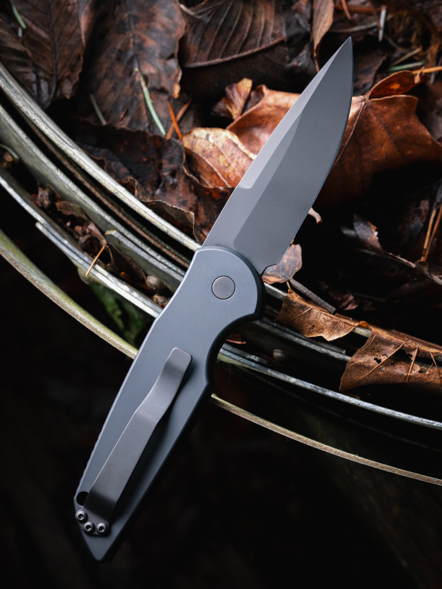 Pro-Tech-Pro-Tech TR-3.SWAT.OPERATOR TR-3 SWAT Tactical Response OPERATOR EDITION AUTO - Black w/ Groove Texture Handle - Sterile Black 154cm Blade - All Black Hardware - Tritium Button-2-Urban Cutlery