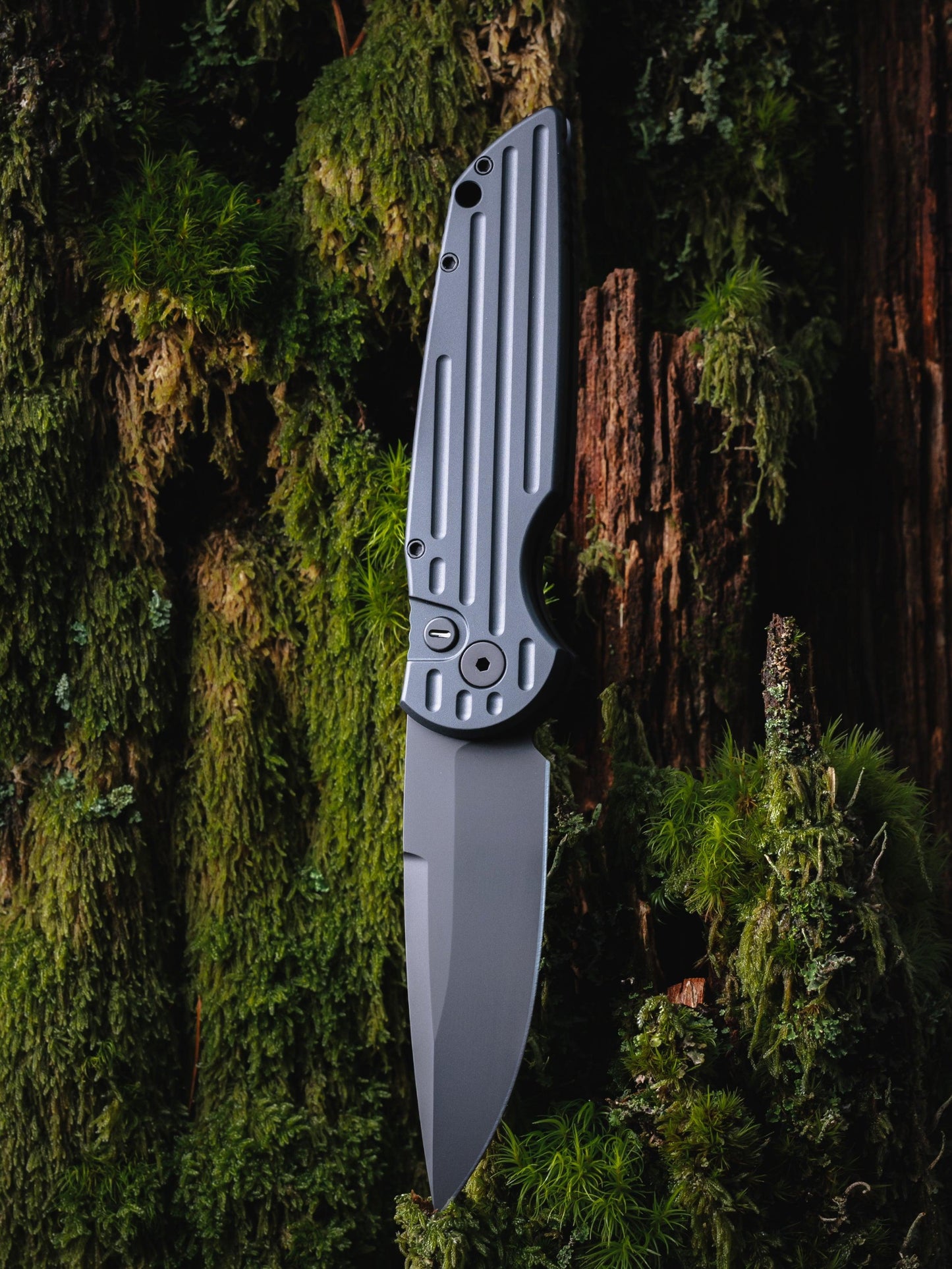 Pro-Tech-Pro-Tech TR-3.SWAT.OPERATOR TR-3 SWAT Tactical Response OPERATOR EDITION AUTO - Black w/ Groove Texture Handle - Sterile Black 154cm Blade - All Black Hardware - Tritium Button-4-Urban Cutlery