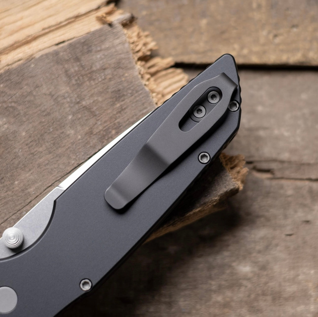 Pro-Tech TR-3 INTEGRITY Manual - Black Handle - Stonewash S35vn Blade - Black DLC Coated Mini Deep Carry Clip Pro-Tech Urban Cutlery & Lifestyle Shoppe