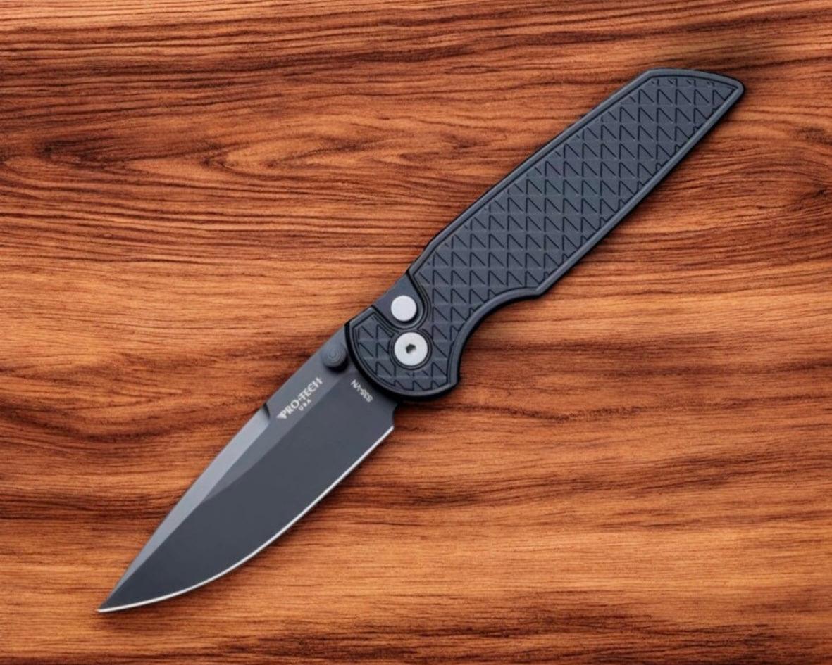 Pro-Tech TR-3 INTEGRITY Manual - Relic Textured Black Handle - DLC Black S35vn Blade - Black Wide Deep Carry Clip-Pro-Tech-Urban Cutlery & Lifestyle Shoppe