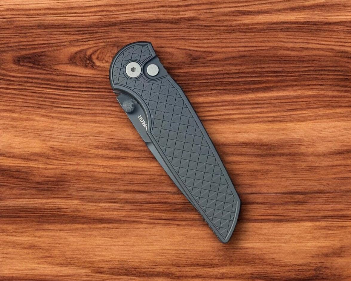 Pro-Tech TR-3 INTEGRITY Manual - Relic Textured Black Handle - DLC Black S35vn Blade - Black Wide Deep Carry Clip-Pro-Tech-Urban Cutlery & Lifestyle Shoppe