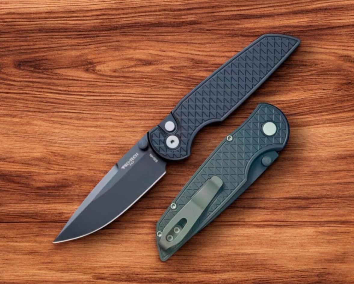 Pro-Tech TR-3 INTEGRITY Manual - Relic Textured Black Handle - DLC Black S35vn Blade - Black Wide Deep Carry Clip-Pro-Tech-Urban Cutlery & Lifestyle Shoppe