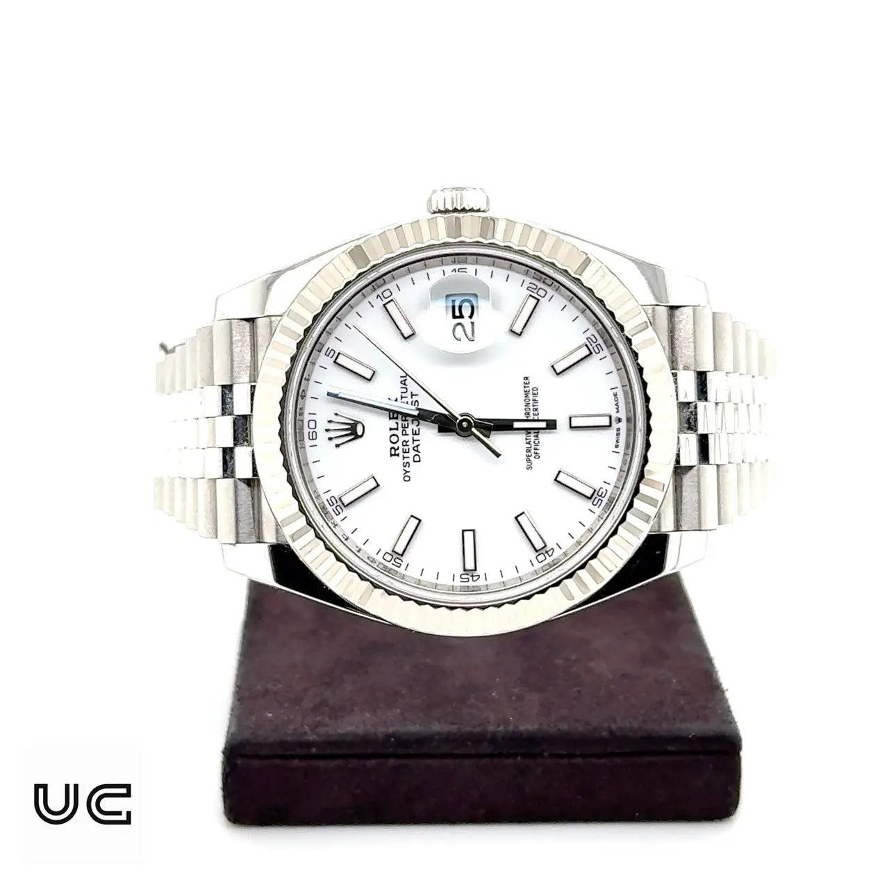 Rolex-Rolex Datejust 41 - 2022 White Dial - Jubilee Bracelet - 126334-Urban Cutlery
