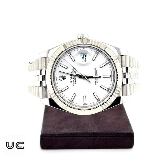 Rolex-Rolex Datejust 41 - 2022 White Dial - Jubilee Bracelet - 126334-Urban Cutlery