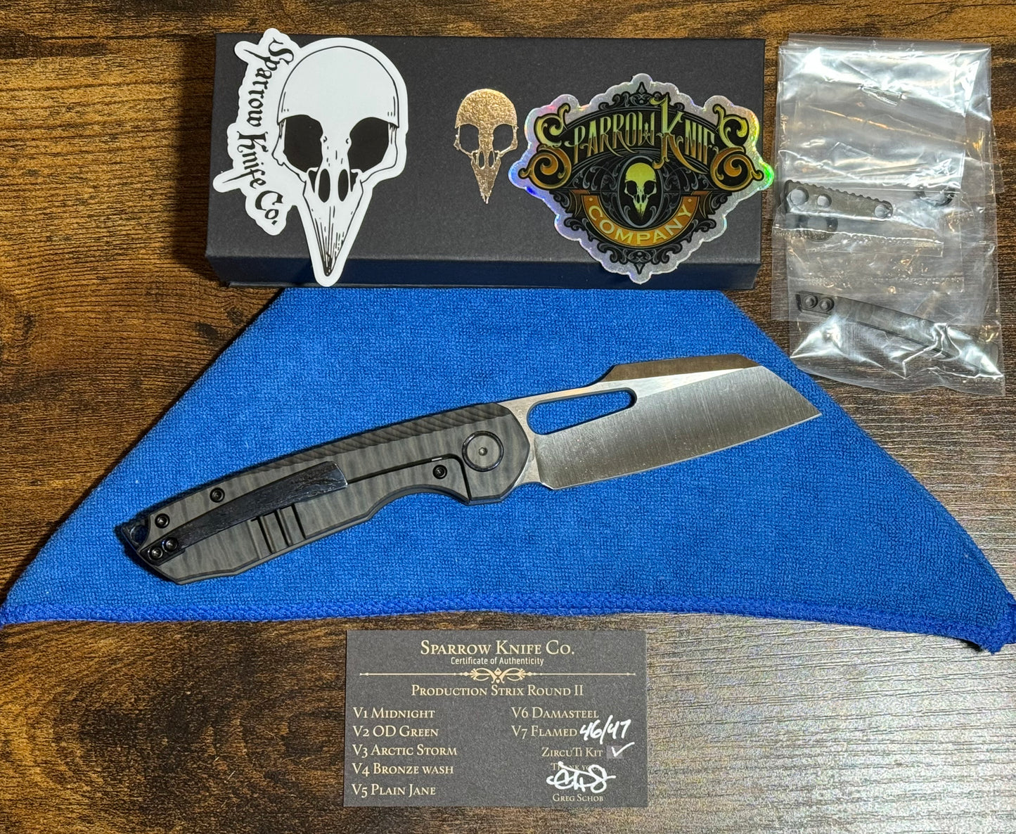 Sparrow Knife Co. Strix V7 FLAMED WITH ZircuTi Kit #46 of 47 Sparrow Knife Co. Urban Cutlery & Lifestyle Shoppe