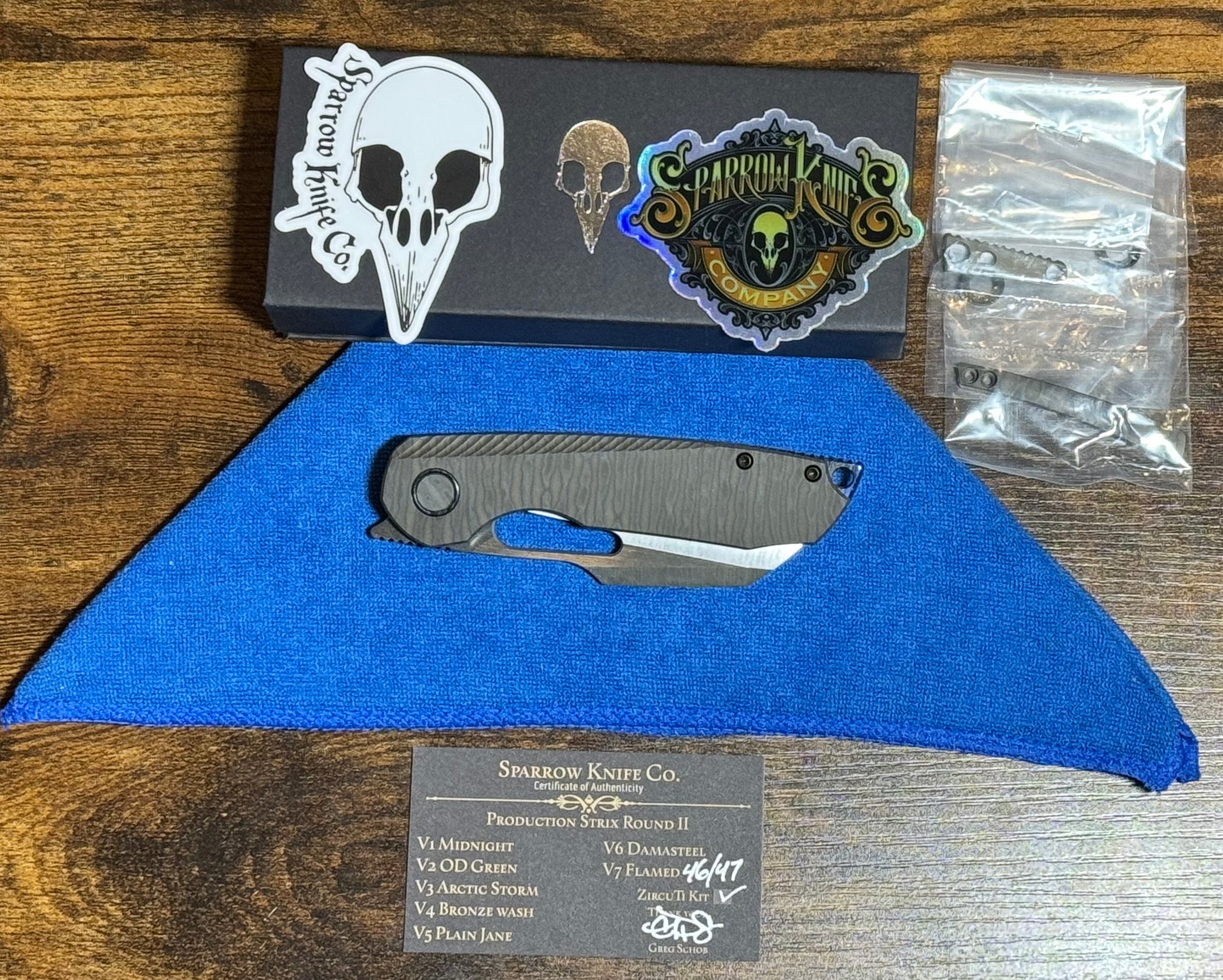 Sparrow Knife Co. Strix V7 FLAMED WITH ZircuTi Kit #46 of 47 Sparrow Knife Co. Urban Cutlery & Lifestyle Shoppe