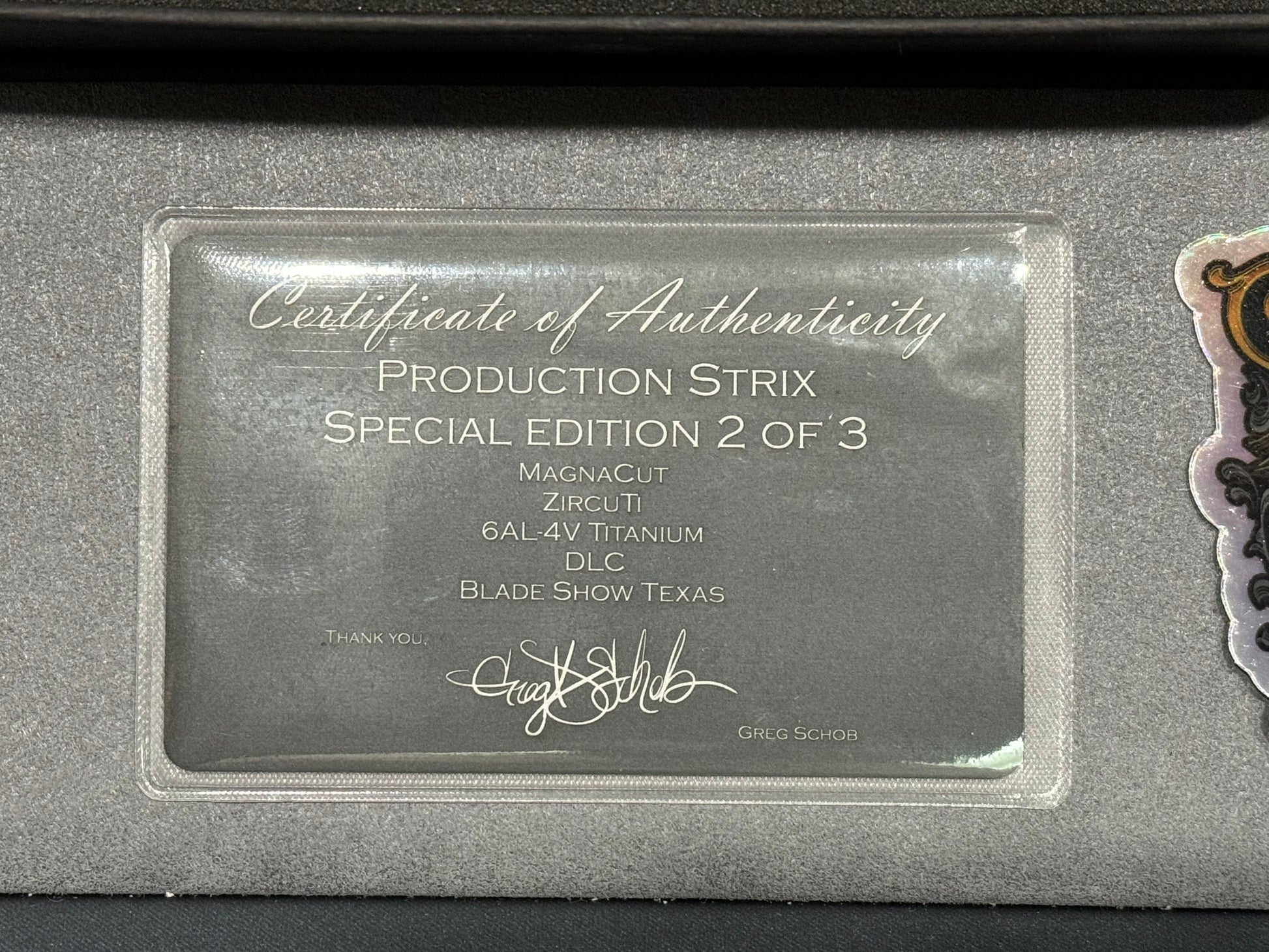 Sparrow Knife Co.-BLADE SHOW TEXAS EXCLUSIVE Sparrow Knife Co. Strix #2 of 3 - Brand New-4-Urban Cutlery