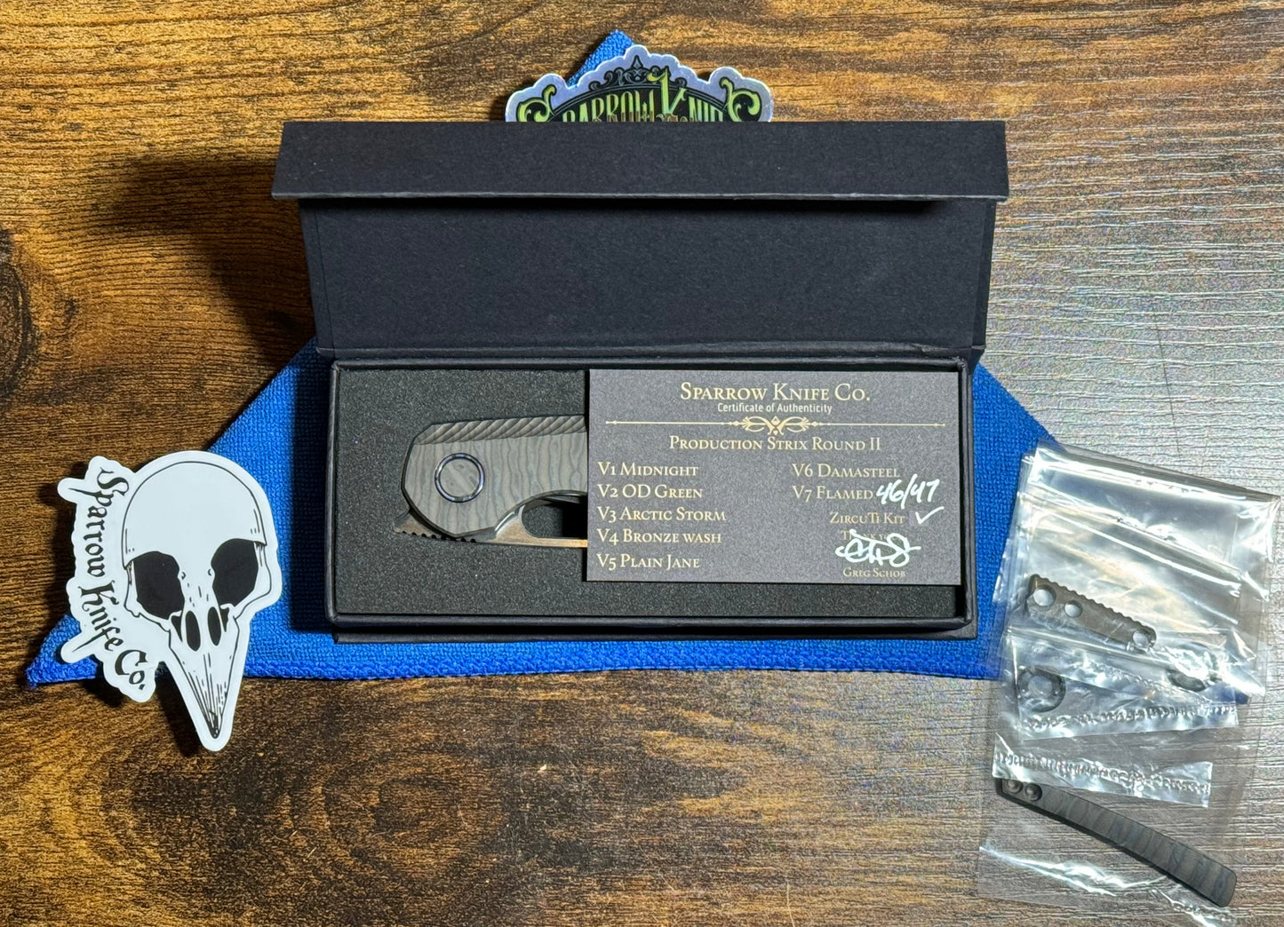 Sparrow Knife Co.-Sparrow Knife Co. Strix V7 FLAMED WITH ZircuTi Kit #46 of 47-7-Urban Cutlery