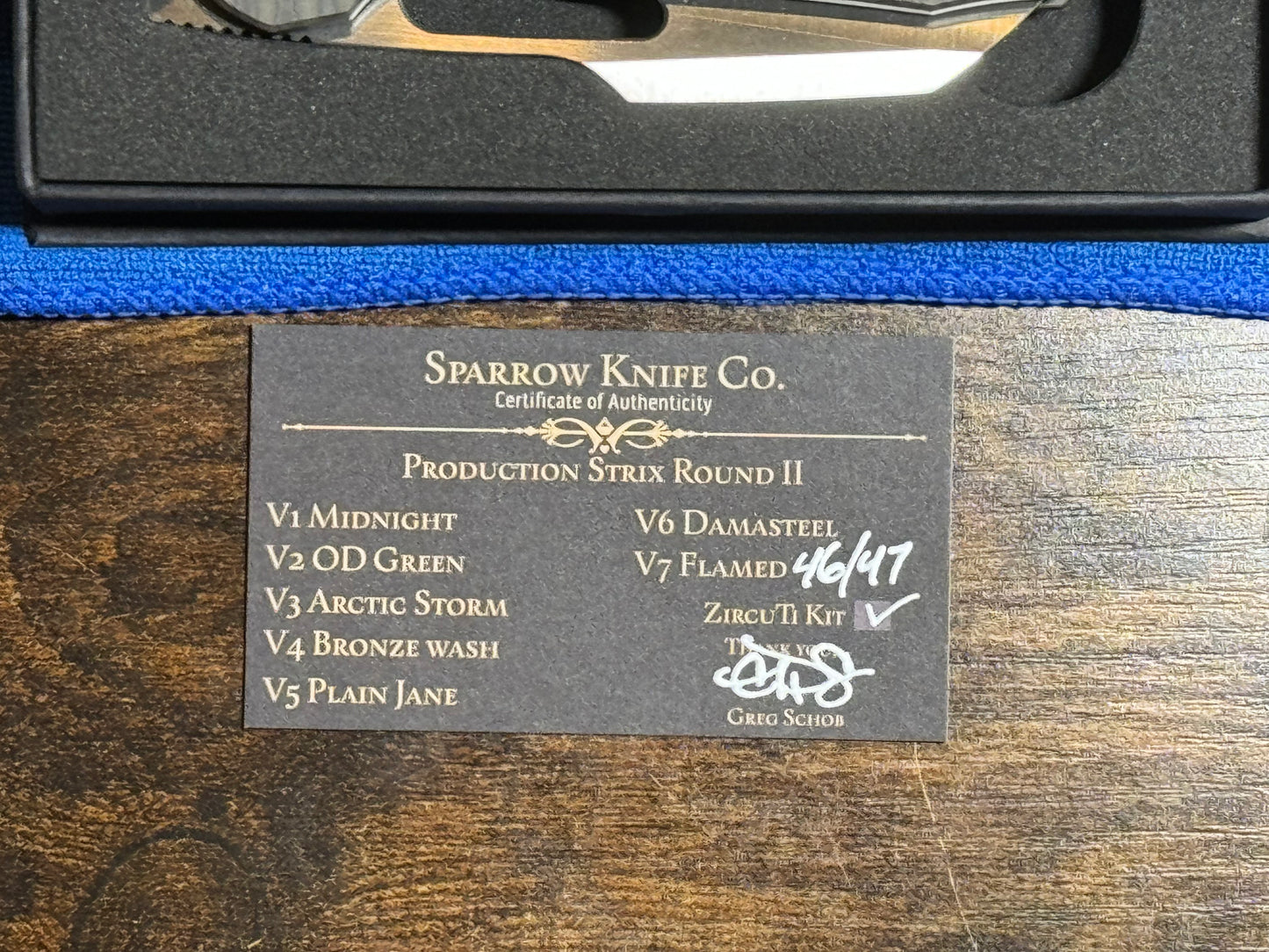 Sparrow Knife Co.-Sparrow Knife Co. Strix V7 FLAMED WITH ZircuTi Kit #46 of 47-8-Urban Cutlery