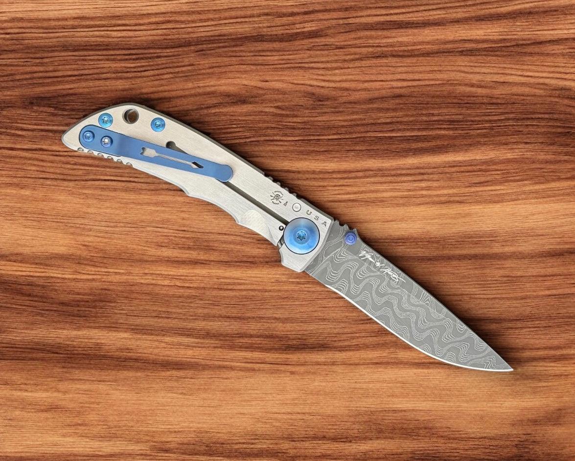 Spartan Blades-Spartan Blades Small Harsey - Blue Dog Paw - Damascus Blade-Urban Cutlery