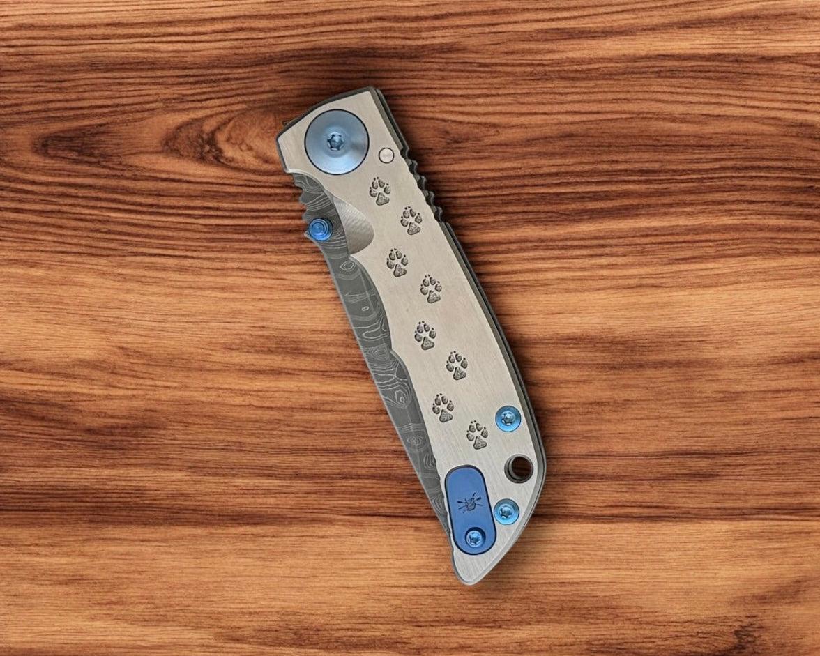 Spartan Blades-Spartan Blades Small Harsey - Blue Dog Paw - Damascus Blade-Urban Cutlery