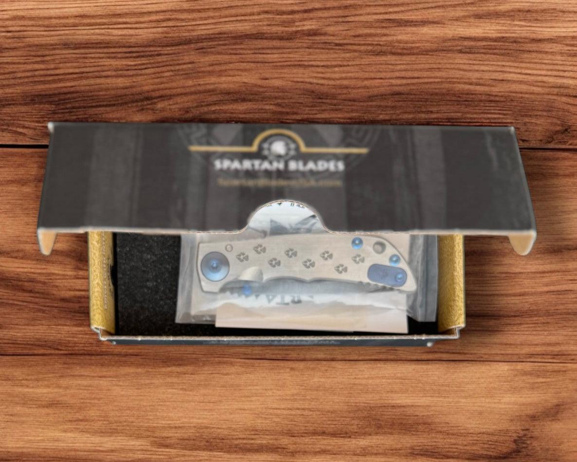 Spartan Blades-Spartan Blades Small Harsey - Blue Dog Paw - Damascus Blade-Urban Cutlery