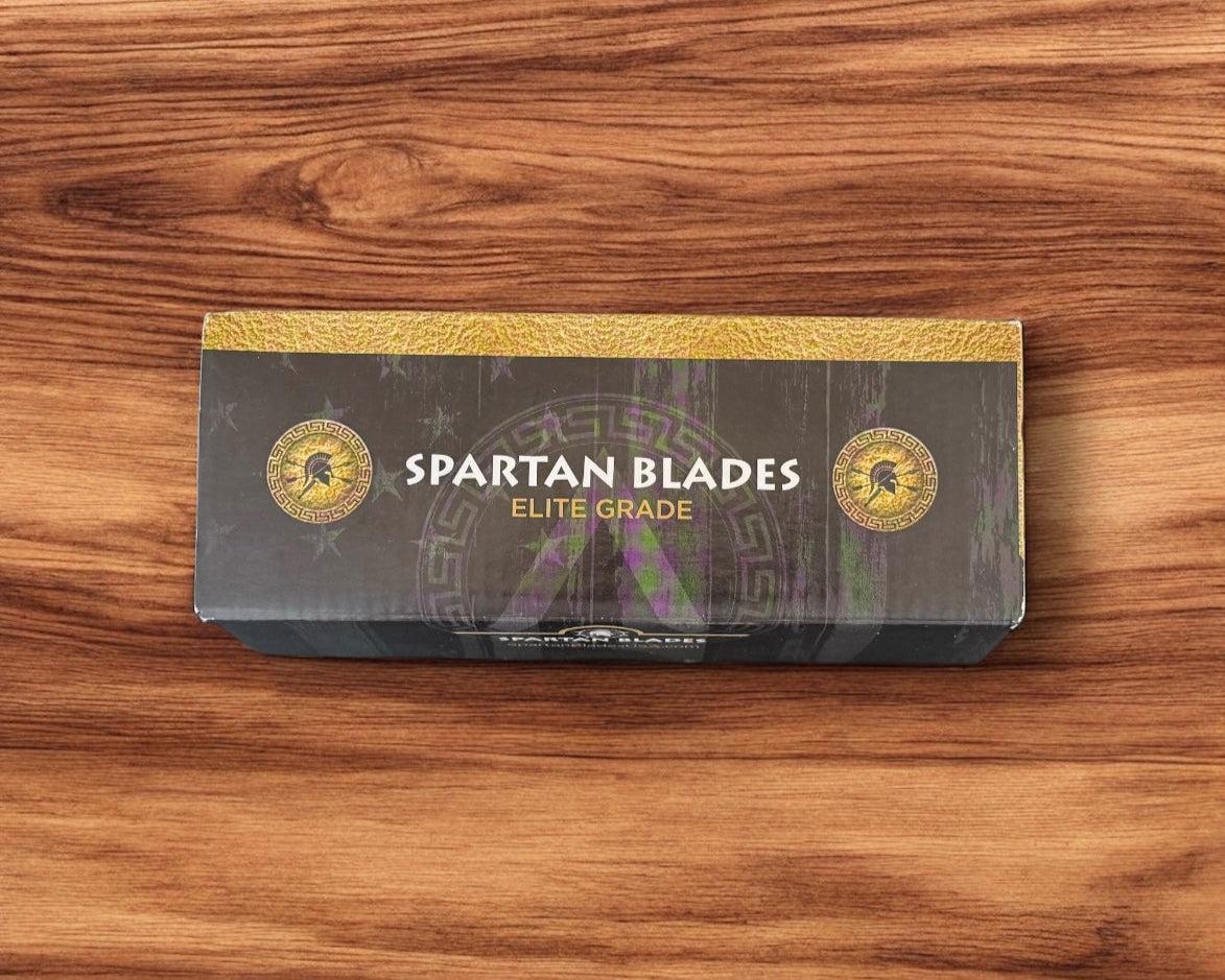 Spartan Blades-Spartan Blades Small Harsey - Blue Dog Paw - Damascus Blade-Urban Cutlery