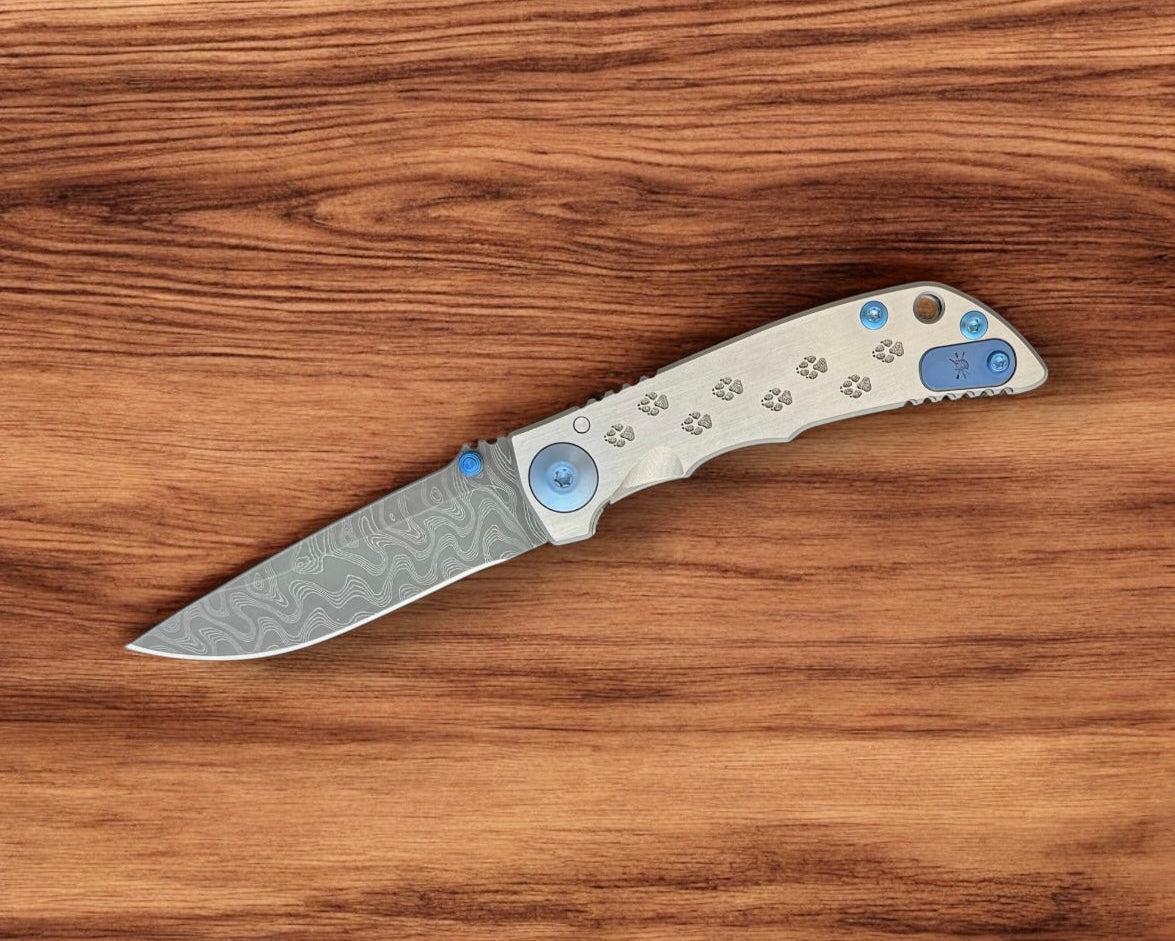 Spartan Blades-Spartan Blades Small Harsey - Blue Dog Paw - Damascus Blade-Urban Cutlery