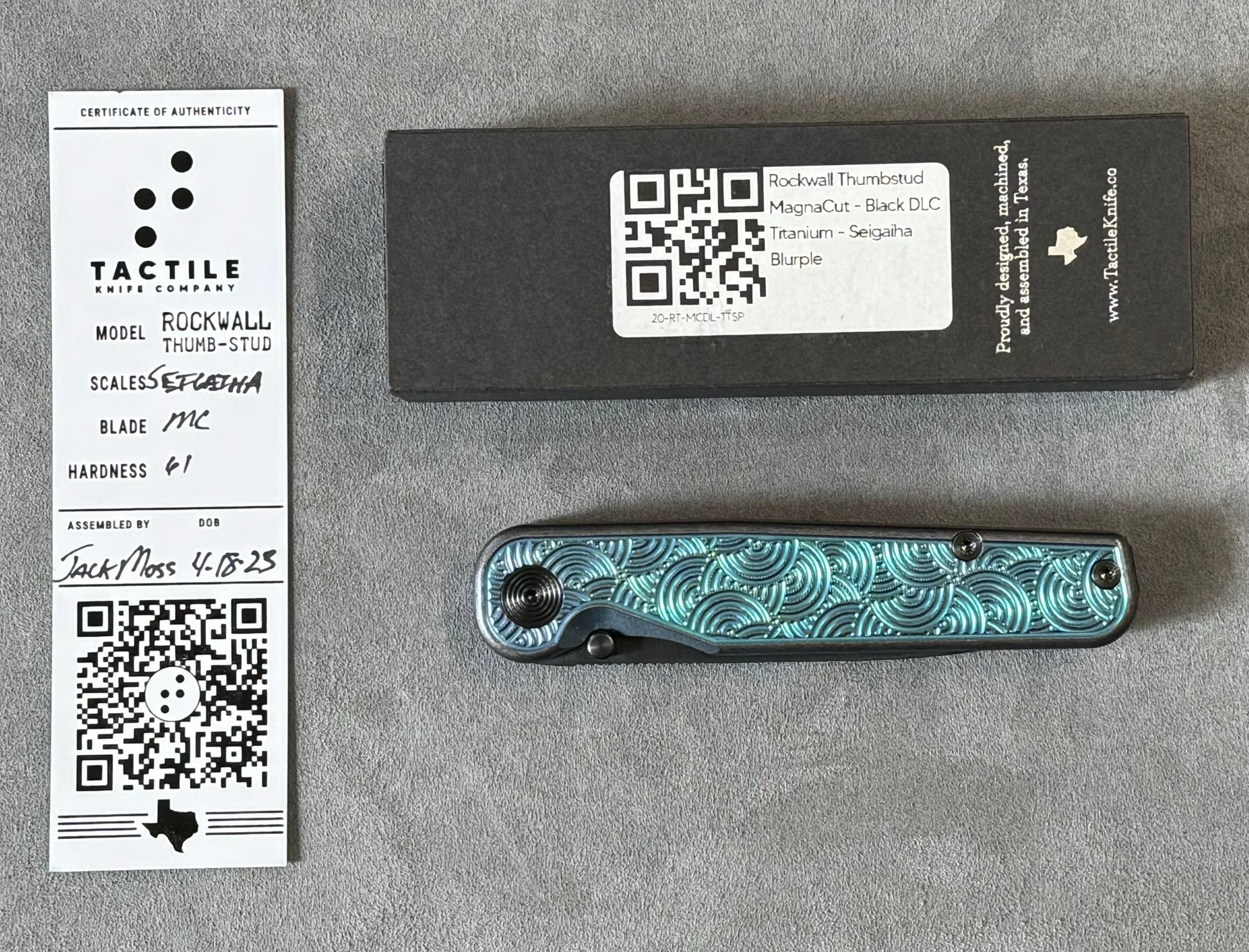 TACTILE KNIFE CO. ROCKWALL THUMBSTUD - BLURPLE & DLC SEIGAIHA URBAN EDC EXCLUSIVE Tactile Knife Company Urban Cutlery & Lifestyle Shoppe