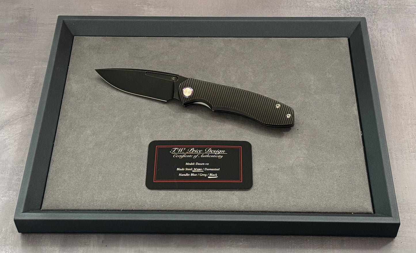 T.W. Price Design-TW PRICE DAWN V2 BLACKWASH M390 BLADE/BLACKWASH TITANIUM HANDLE - Brand New-1-Urban Cutlery