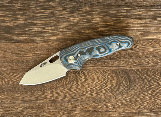 Three Rivers Mfg. (TRM) Holey Nerd - ELECTRIC BLUE Camo Carbon 3D Contoured Handles - Magnacut Blade Three Rivers Mfg. Urban Cutlery & Lifestyle Shoppe