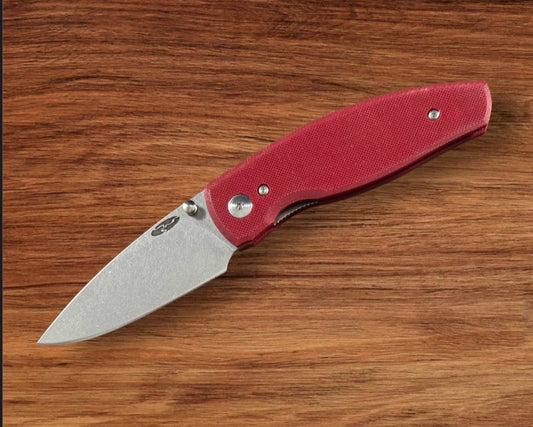 Three Rivers Mfg. (TRM) Neutron 2 - RUBY RED G10 Flat Handles - 20CV Blade Urban Cutlery & Lifestyle Shoppe