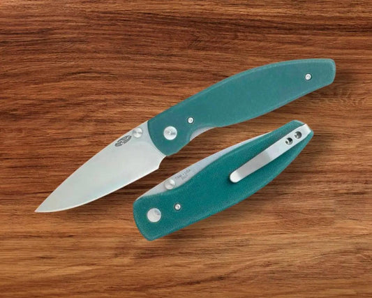 Three Rivers Mfg. (TRM) Atom - FOREST GREEN G10 Handles - 20CV Blade Urban Cutlery & Lifestyle Shoppe