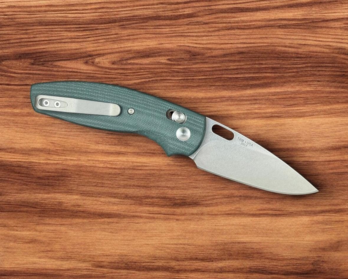 Three Rivers Mfg. (TRM) Bulldog - DEALER EXCLUSIVE - FOREST GREEN G10 3D Handles - 20CV Blade-Three Rivers Mfg.-Urban Cutlery & Lifestyle Shoppe