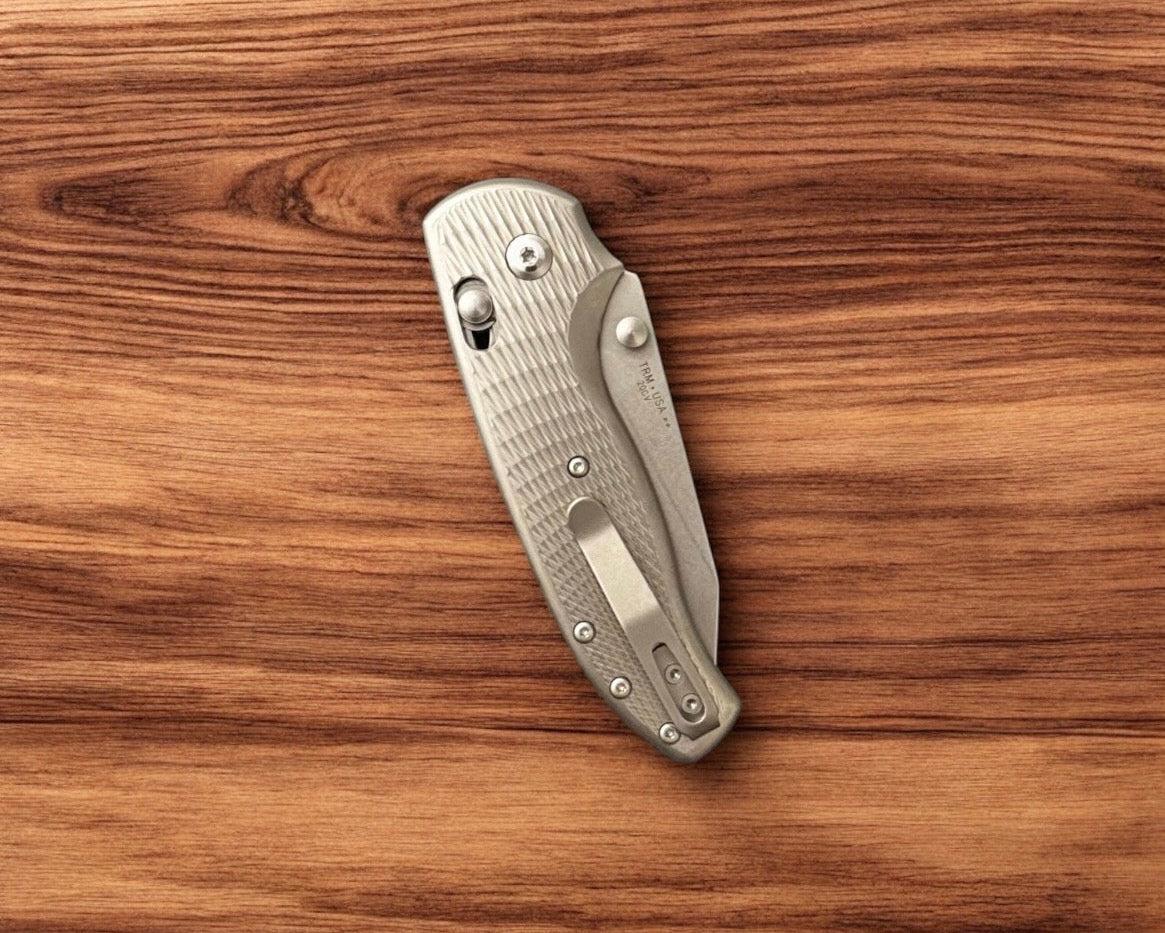 Three Rivers Mfg.-Three Rivers Mfg. (TRM) *2DOT* Titanium Shadow - Mike Irie Custom Hollow-Ground Blade-Urban Cutlery