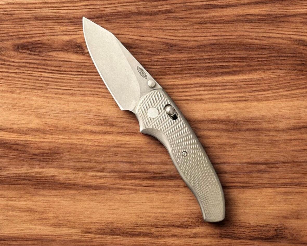 Three Rivers Mfg.-Three Rivers Mfg. (TRM) *2DOT* Titanium Shadow - Mike Irie Custom Hollow-Ground Blade-Urban Cutlery