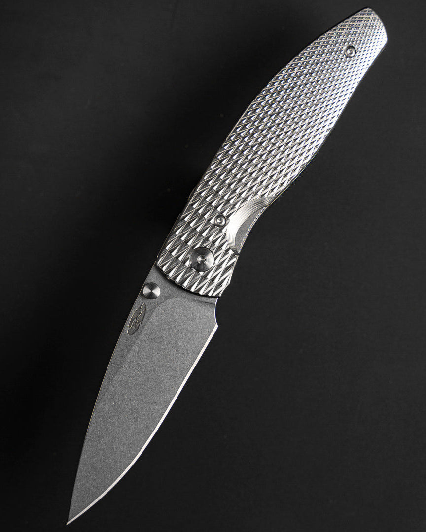 Three Rivers Mfg.-Three Rivers Mfg. (TRM) Atom - 3D Contoured Titanium LIZARD SKIN Handles - MAGNACUT Blade-2-Urban Cutlery
