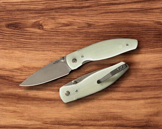 Three Rivers Mfg.-Three Rivers Mfg. (TRM) Atom - JADE G10 3D Handles - 20CV Blade-Urban Cutlery