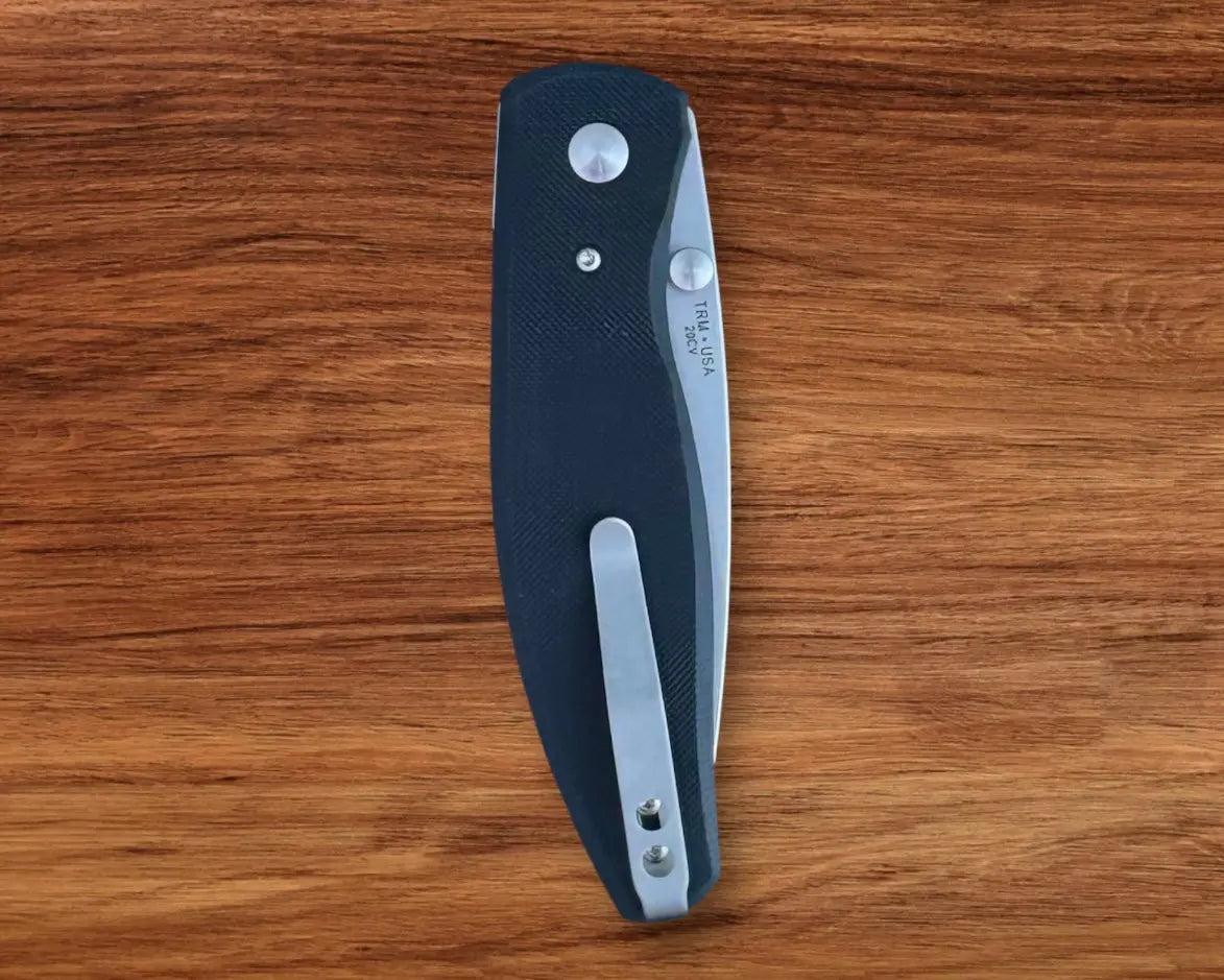 Three Rivers Mfg.-Three Rivers Mfg. (TRM) Atom - JET BLACK G10 Handles - 20CV Blade-Urban Cutlery