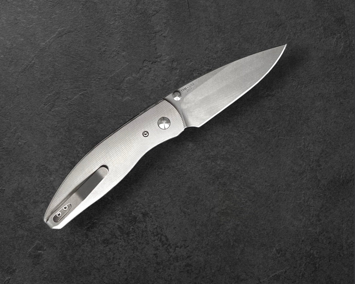 Three Rivers Mfg.-Three Rivers Mfg. (TRM) Atom -PINSTRIPE Titanium Handles - 20CV Blade-Urban Cutlery