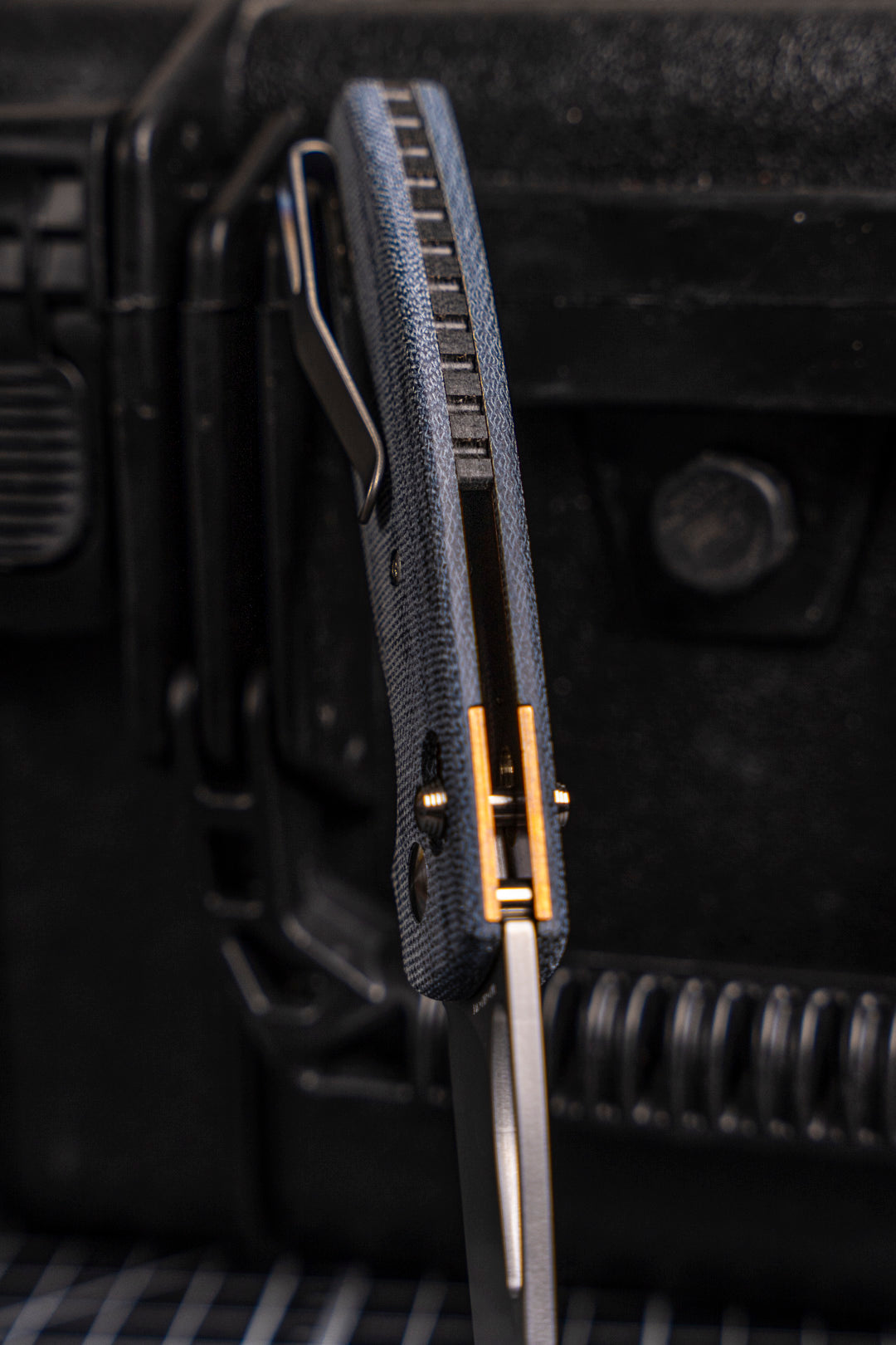 Three Rivers Mfg.-Three Rivers Mfg. (TRM) Bulldog Rev B - BLUE DENIM MICARTA 3D Handles - MAGNACUT Blade-4-Urban Cutlery