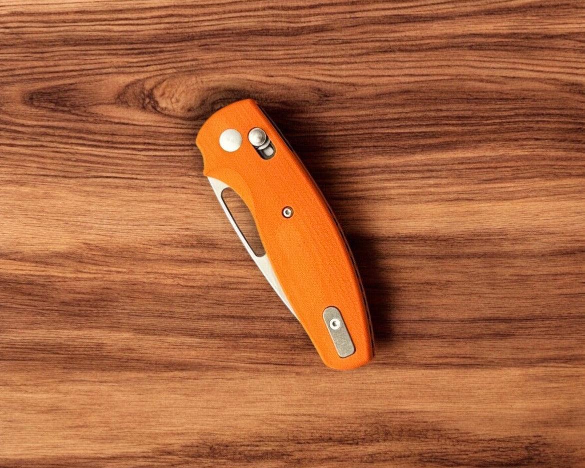 Three Rivers Mfg.-Three Rivers Mfg. (TRM) Bulldog Rev B - G10 HUNTER ORANGE 3D CONTOURED SMOOTH Handles - 20CV Blade-Urban Cutlery