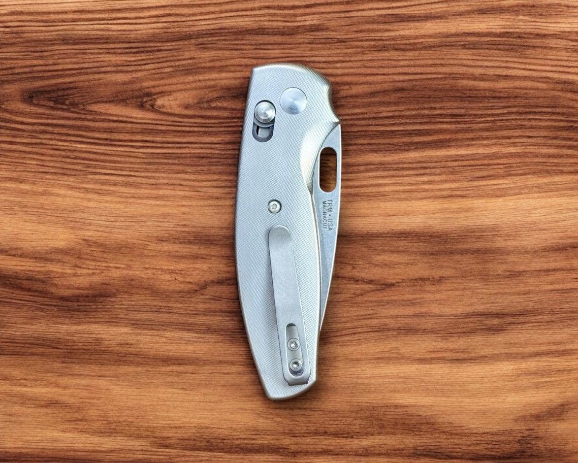 Three Rivers Mfg.-Three Rivers Mfg. (TRM) Bulldog - TITANIUM 3D Contoured SMOOTH Handles - Magnacut Blade-Urban Cutlery