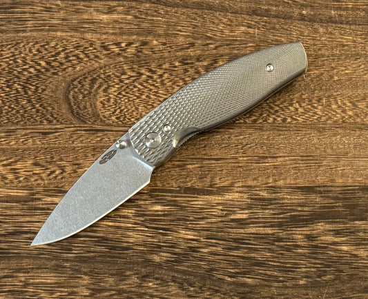 Three Rivers Mfg.-Three Rivers Mfg. (TRM) Neutron 2 - 3D Contoured Titanium Scales LIZARD SKIN - Magnacut Blade-Urban Cutlery